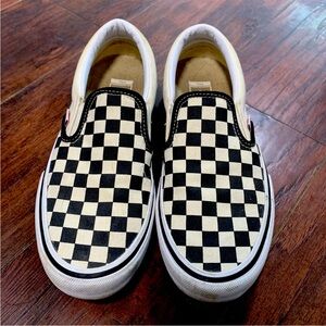 Vans Checkerboard Slip On Pro Classic Ultracush Insoles Size 7.5 Men Black White